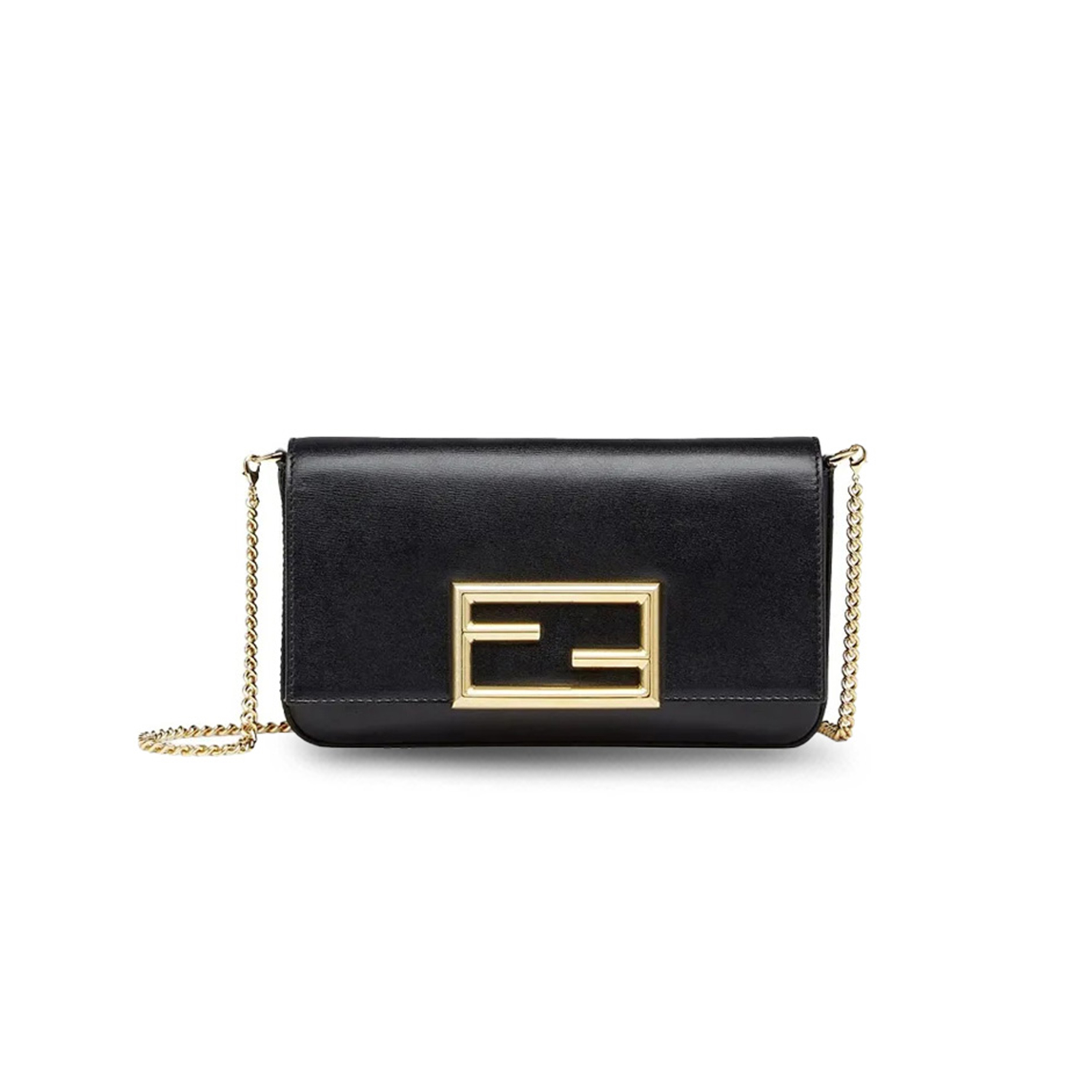 F**di vitello palmellato wallet on chain with pouches black 8bs032ahm0f0kur (22*12*4cm)